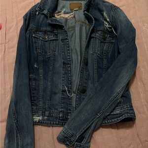 American Eagle Outfitters Distressed Blue Jean Jacket